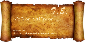 Tódor Sándor névjegykártya