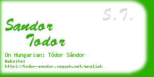sandor todor business card
